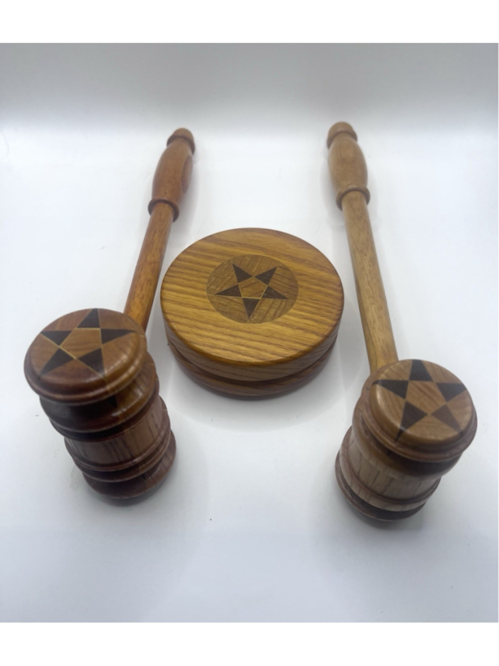 Vintage Gavels & Block Set Masonic Order of the Eastern Star OES 3pc